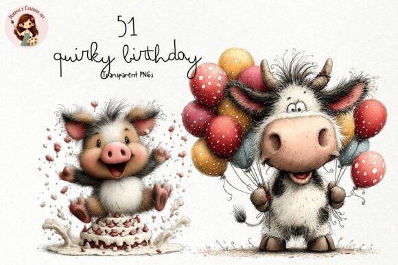 Download Quirky Birthday Animals PNG Clipart - Quirky Collection