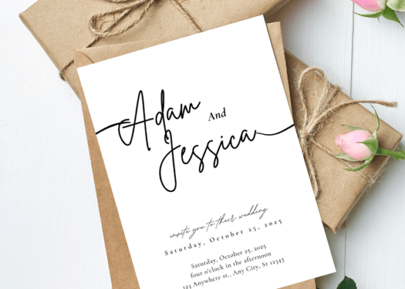Download Modern Calligraphy Wedding Invitation - Modern calligraphy Collection